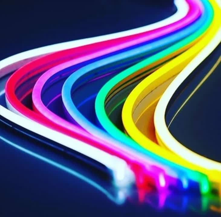 ریسه نئون فلکسی pvc آبی 12 ولت 6*12